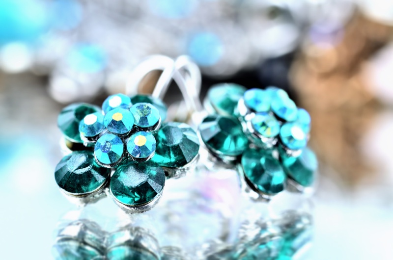 Flower Shaped Earrings Closeup