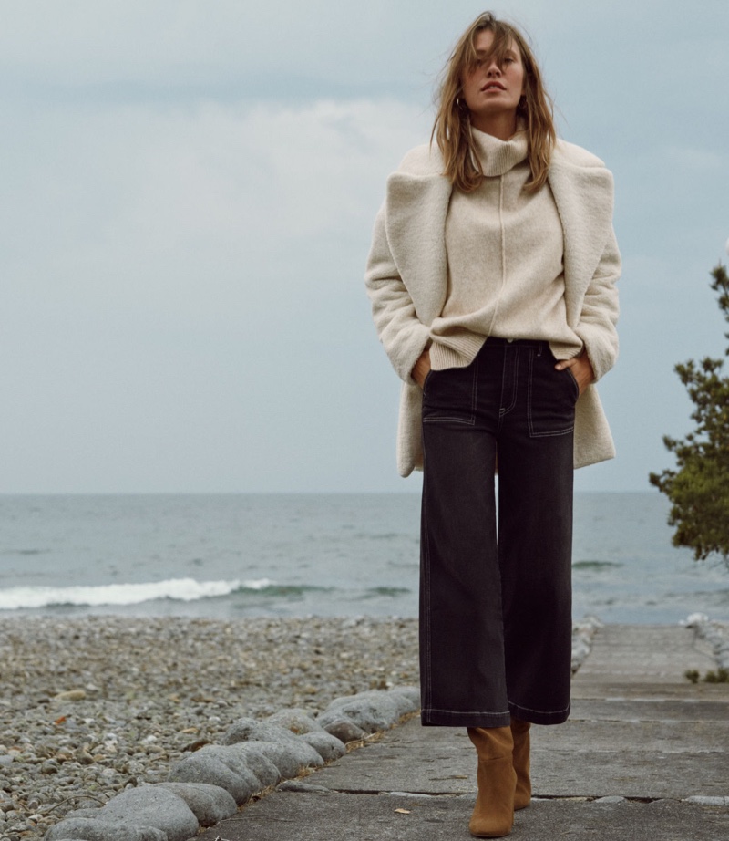 Sophie Strobele layers up in H&M Conscious Denim fall 2019 designs