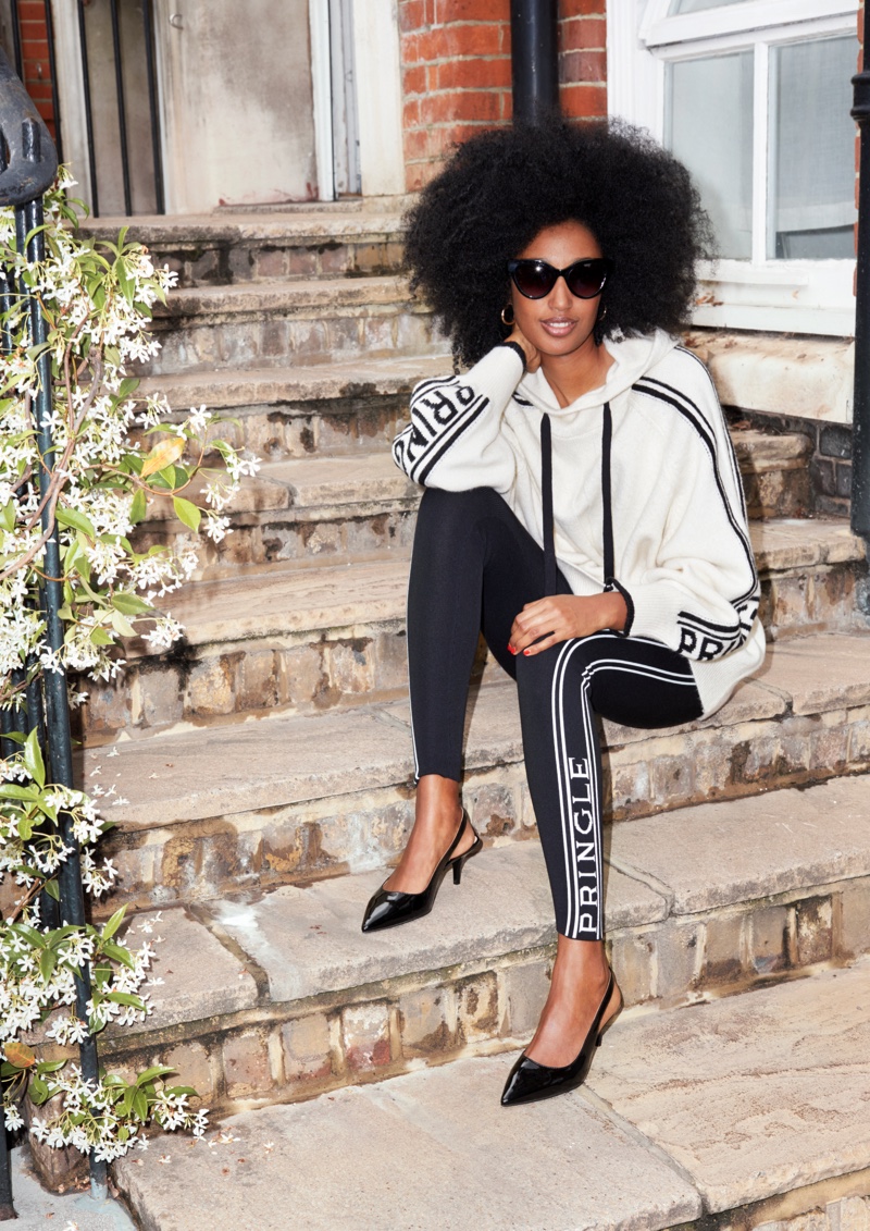 Julia Sarr-Jamois Wears H&M x Pringle of Scotland's Chic Knits