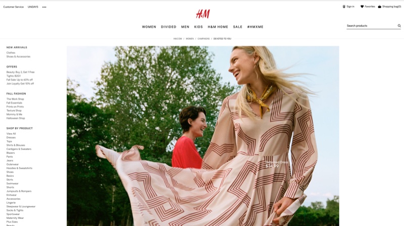 H&M website