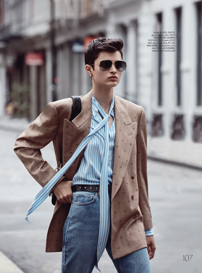 Isabella Emmack Poses in Cool Street Style for ELLE Australia
