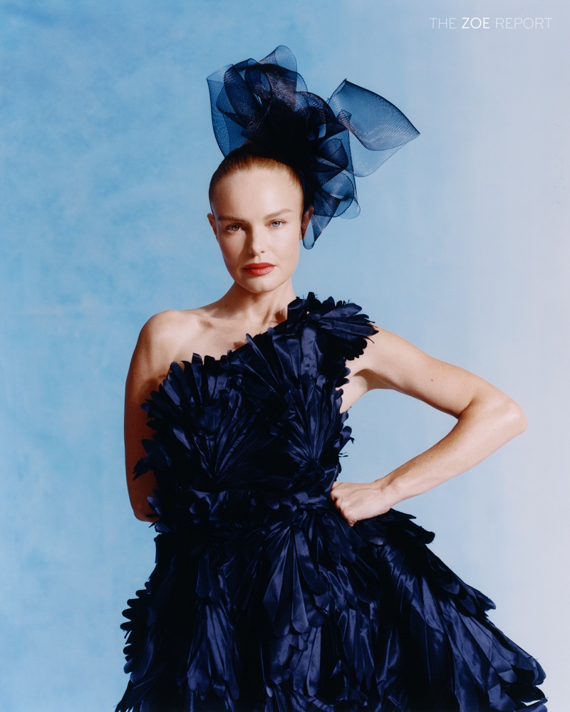 Actress Kate Bosworth strikes a pose in Richard Quinn gown