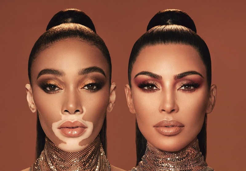 Winnie Harlow and Kim Kardashian star in KKW Beauty collaboration