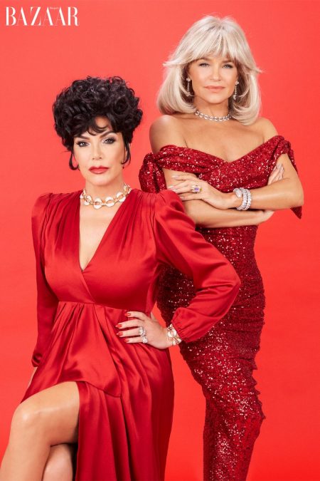 Kris Jenner & Yolanda Hadid Channel 'Dynasty' Glam for Harper's Bazaar Kris Jenner wears Gucci dress with Bulgari jewelry and Yolanda Hadid poses in Dolce & Gabbana dress with Bulgari jewelry