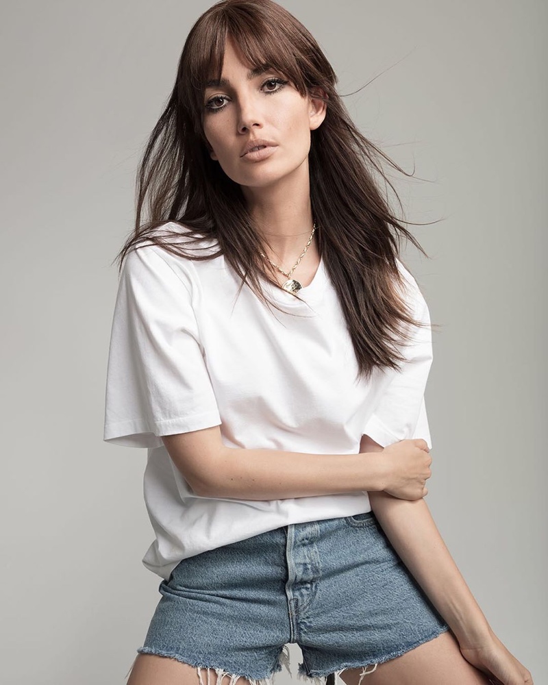 Lily Aldridge poses for Levi’s Made & Crafted x Lily Aldridge campaign