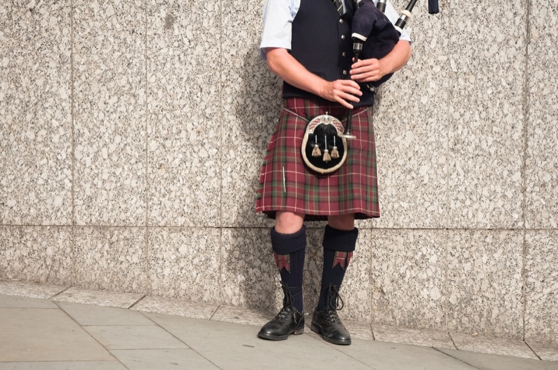Man Bagpipes Scottish Kilt