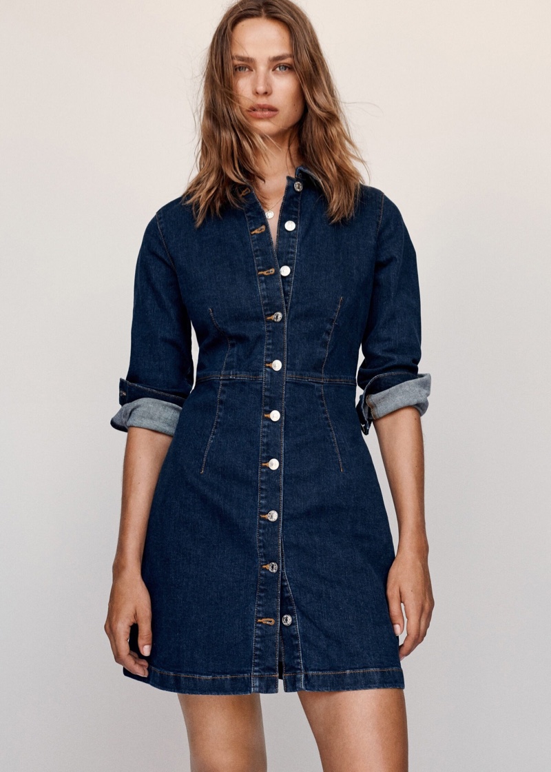 Mango Denim Shirt Dress