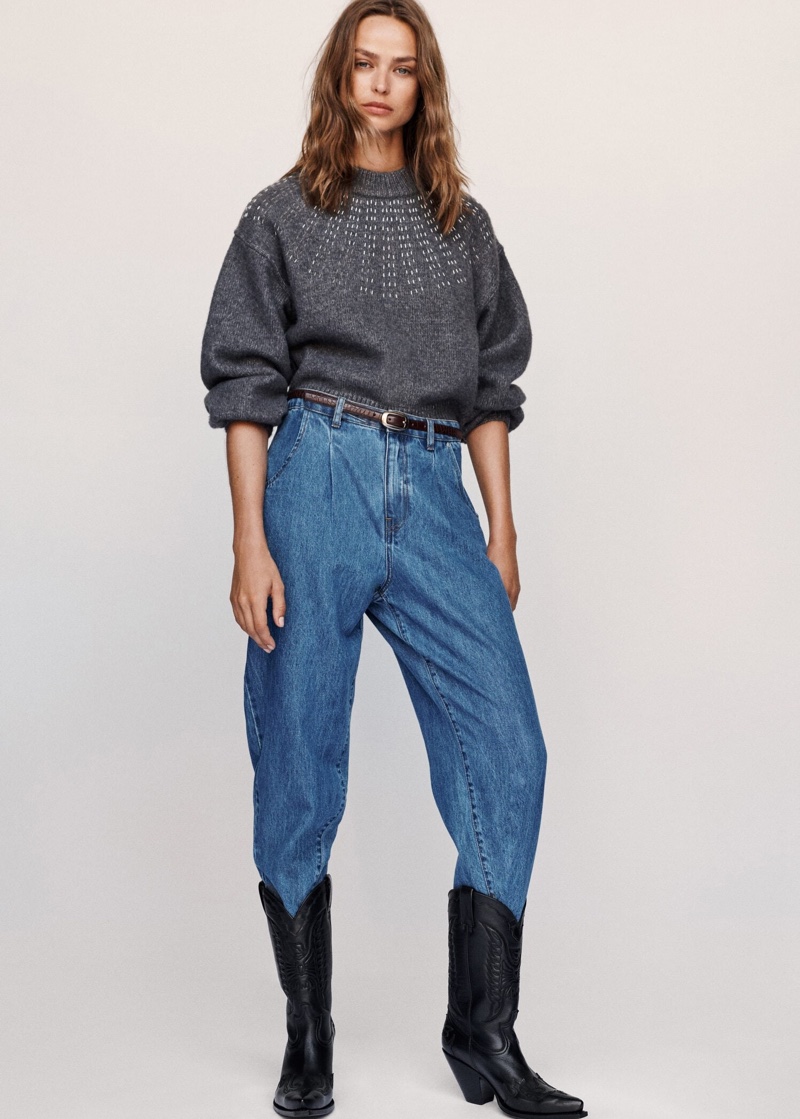 Birgit Kos models fall 2019 denim styles from Mango