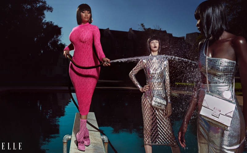 Looking pretty in pink, Nicki Minaj wears Fendi Prints On collaboration
