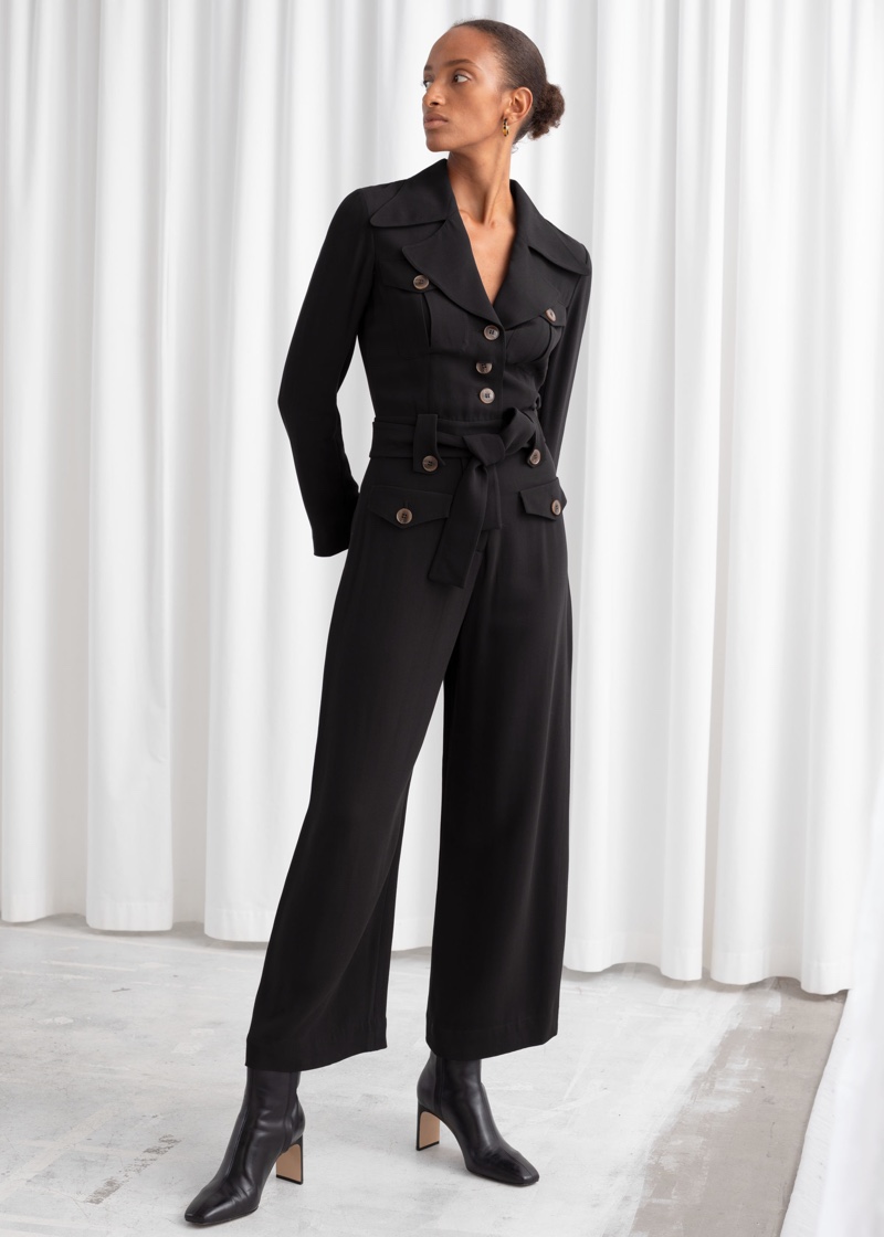 & Other Stories Belted Workwear Jumpsuit $129