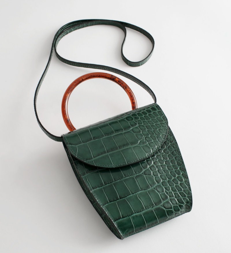 & Other Stories Resin Handle Mini Croc Bag $89