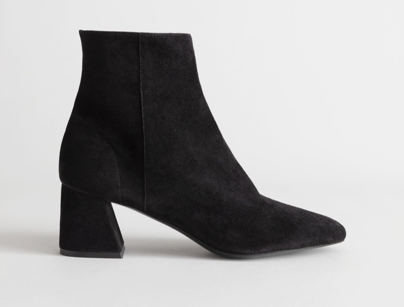 & Other Stories Suede Block Heel Ankle Boots $149