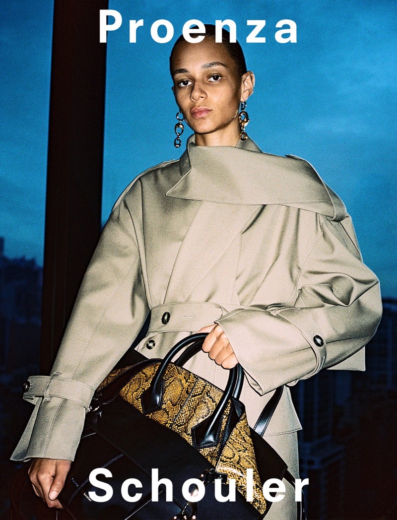 Model Binx Walton appears in Proenza Schouler fall-winter 2019 campaign