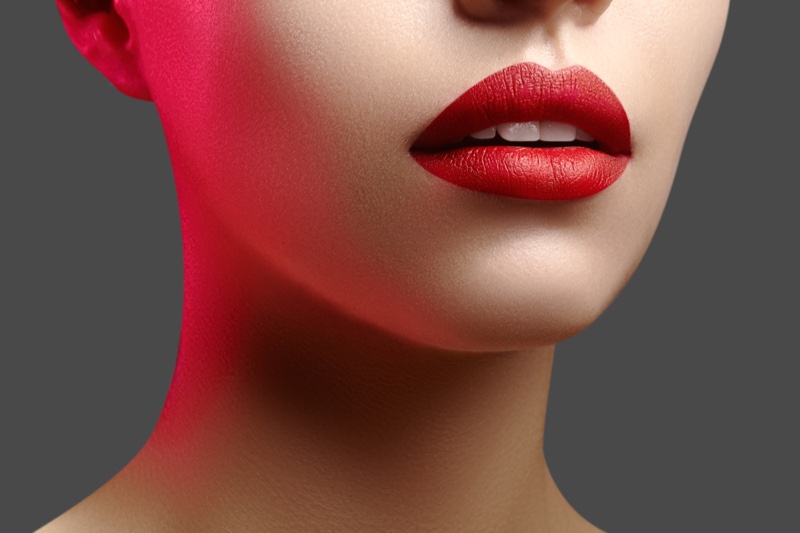 Red Lips Beauty Full Closeup Beauty Makeup