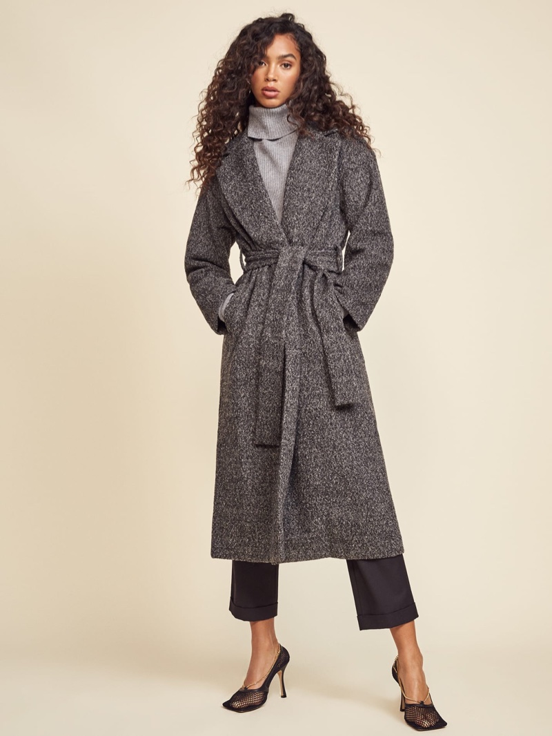 Reformation Gooding Coat in Dark Grey $288