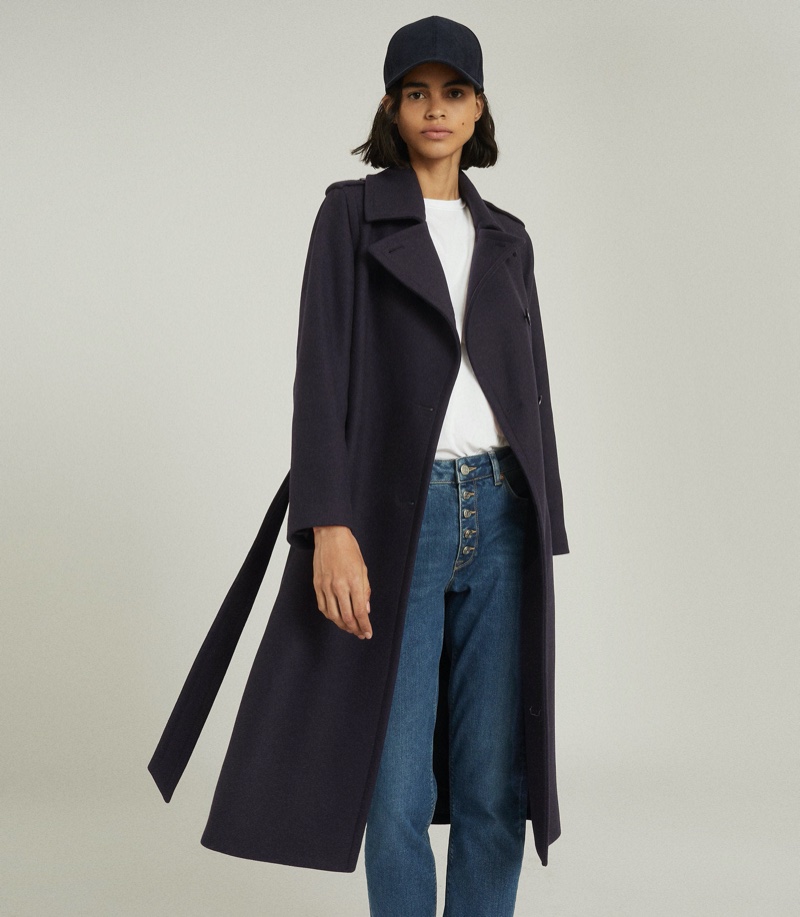 Reiss Sian Wool Blend Trench Coat $745