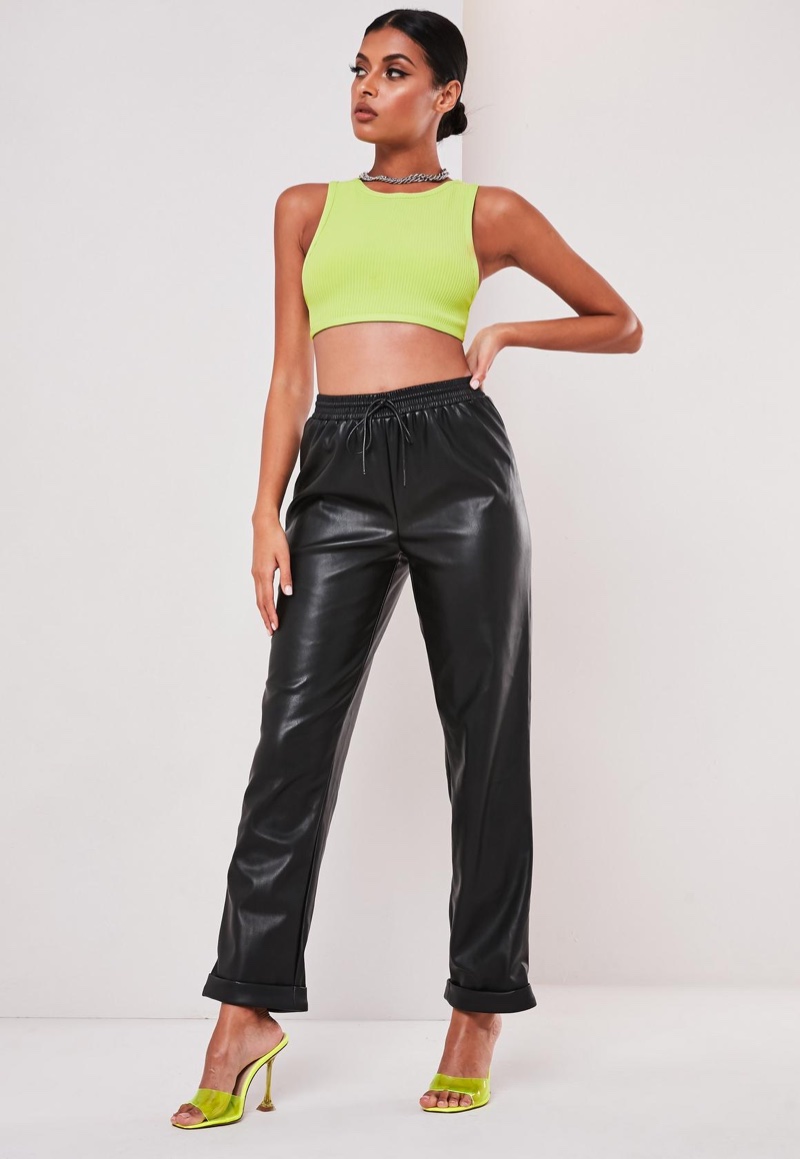 Sofia Richie x Missguided Faux Leather Joggers $54