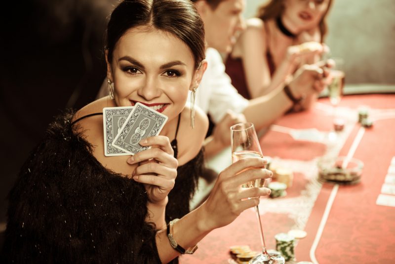 Stylish Woman Gambling