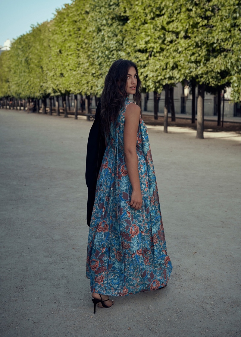 Violeta by Mango Structured Suit Blazer and Boho Printed Dress