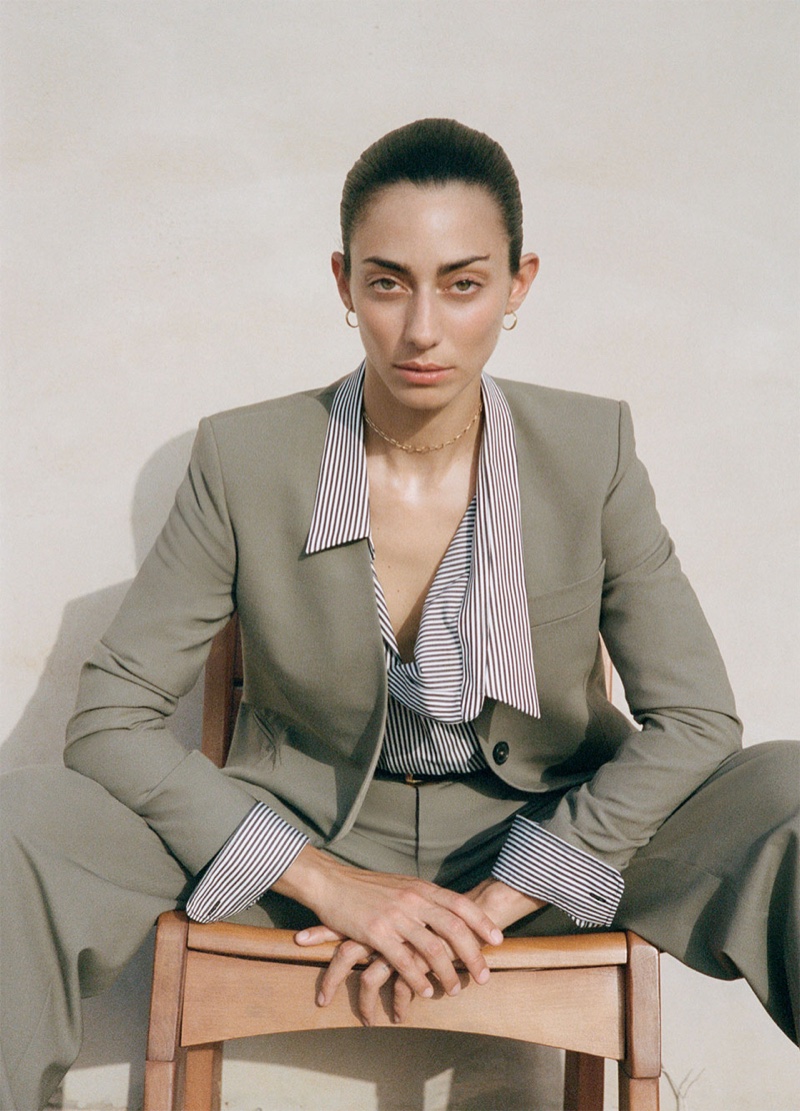 Conie Vallese suits up in Zara Neutral Necessities fall-winter 2019 lookbook