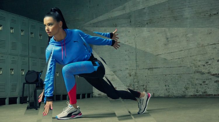 Adriana Lima stars in PUMA LQD CELL Shatter XT Shift sneaker campaign