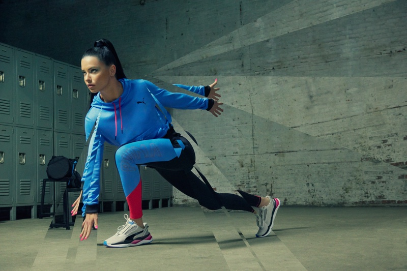 Adriana Lima stars in PUMA LQD CELL Shatter XT Shift sneaker campaign