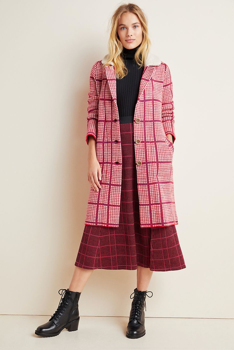 Aldomartins Petra Plaid Sweater Coat $348