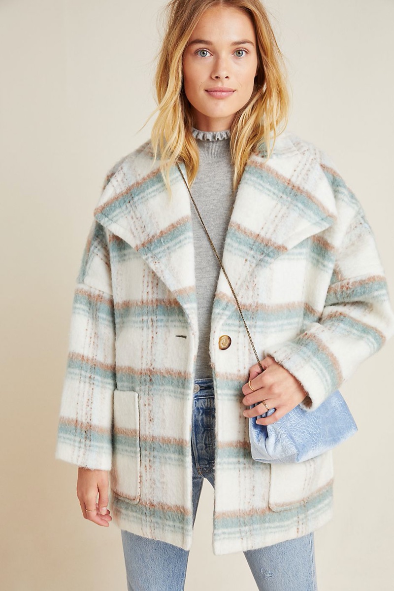 Anthropologie Elsa Plaid Coat $248