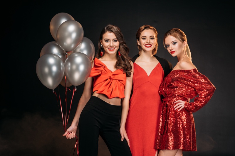 Attractive Women Party Style Fashionable Red