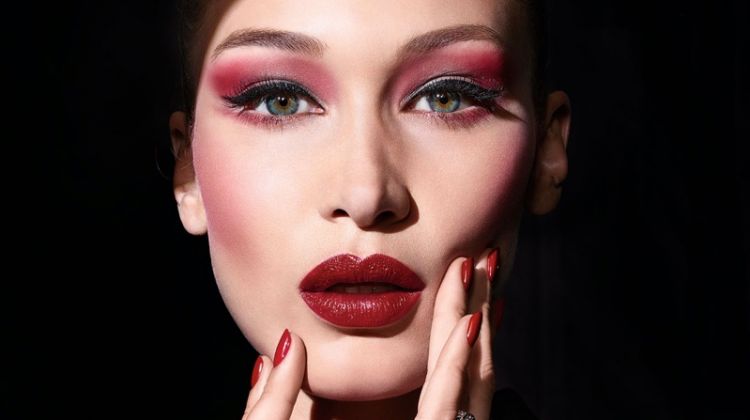 Bella Hadid tries on dramatic beauty for Dior Halloween makeup shoot