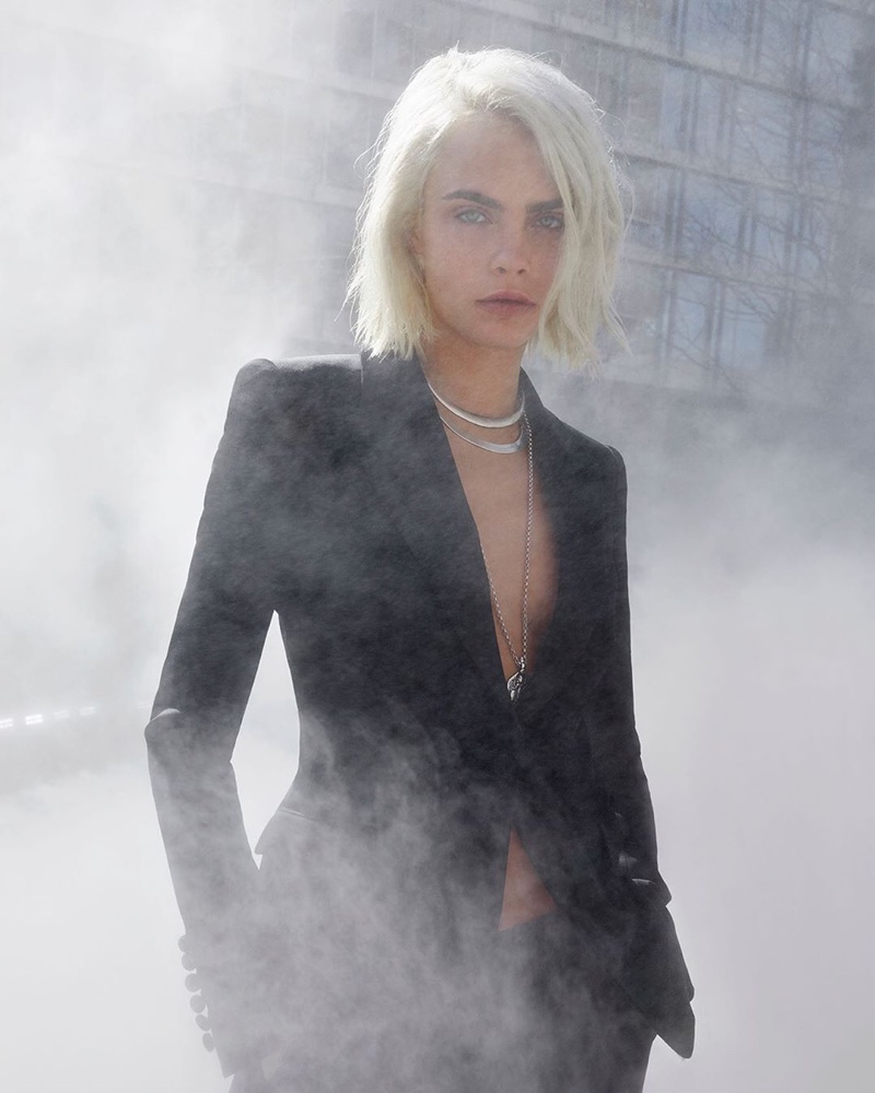 Suiting up, Cara Delevingne fronts Burberry Her Intense perfume campaign