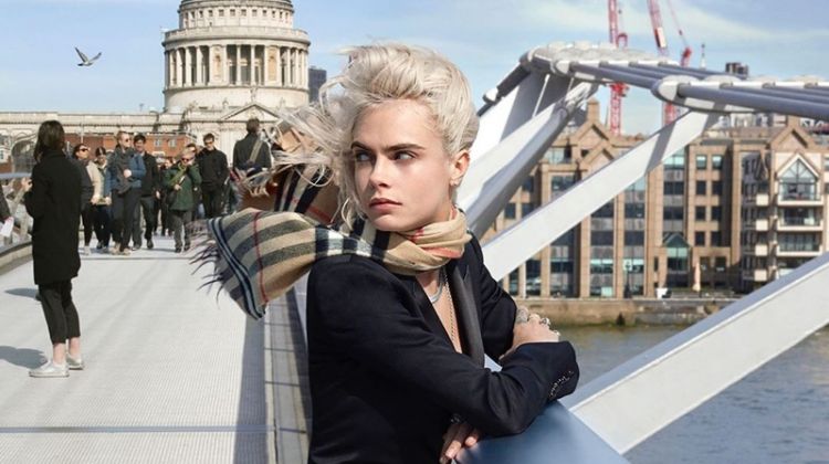 Cara Delevingne Poses in London for Burberry ‘Her Intense’ Fragrance