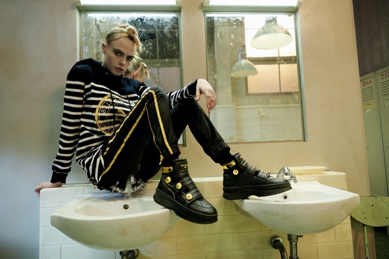 Model Cara Delevingne fronts PUMA x Balmain campaign