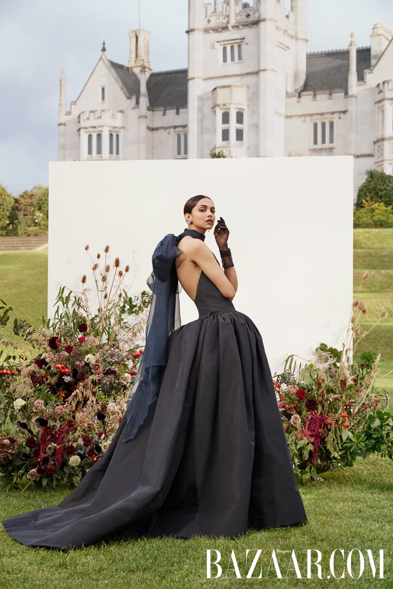 Deepika Padukone wears Rosie Assoulin gown with Lauren Urstadt gloves