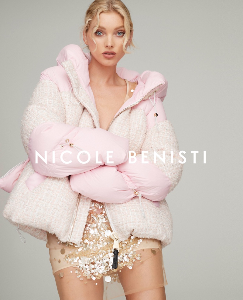 Looking pretty in pink, Elsa Hosk fronts Nicole Benisti fall-winter 2019 campaign