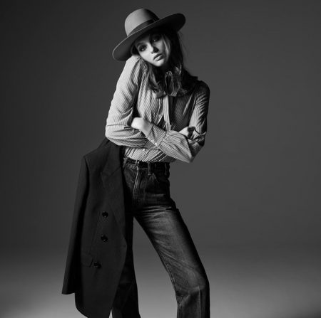 Fran Summers Models Celine's Chic Denim Styles Fran Summers Models Celine's Chic Denim Styles