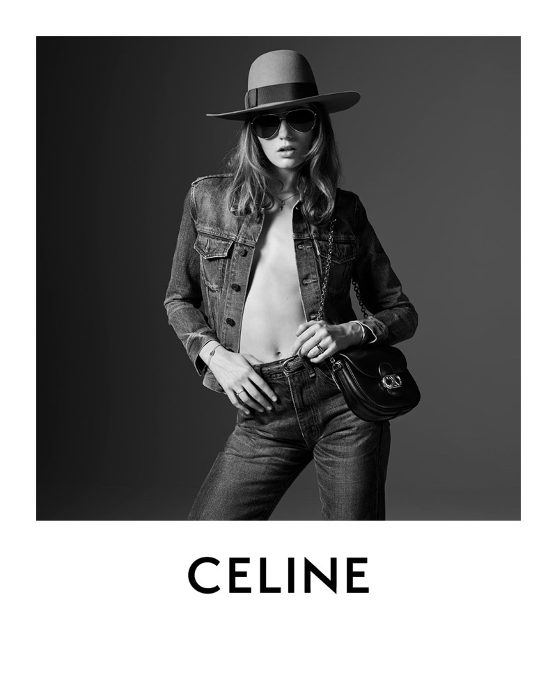 Model Fran Summers appears in Une Fille Celine spring 2020 portrait