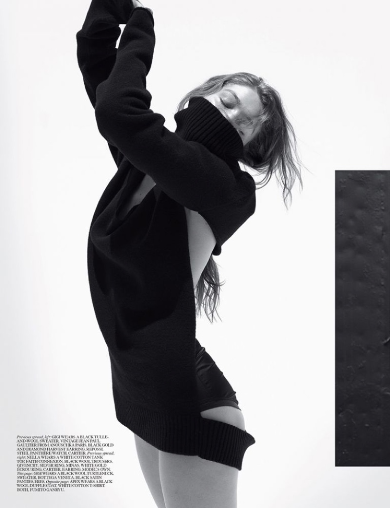 Gigi Hadid Captivates in Black and White for Self Service