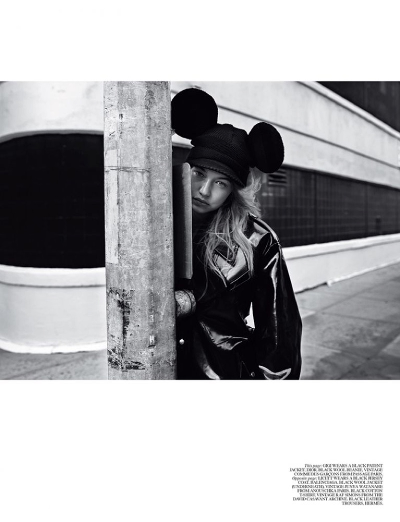 Gigi Hadid Captivates in Black and White for Self Service