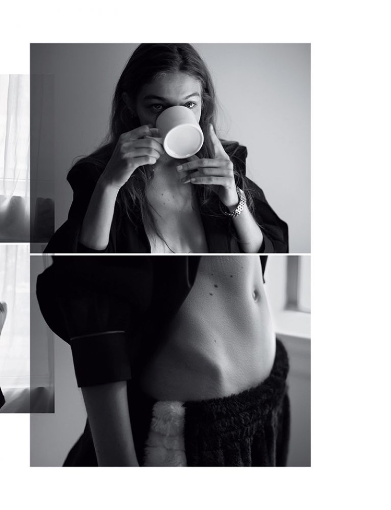 Gigi Hadid Captivates in Black and White for Self Service