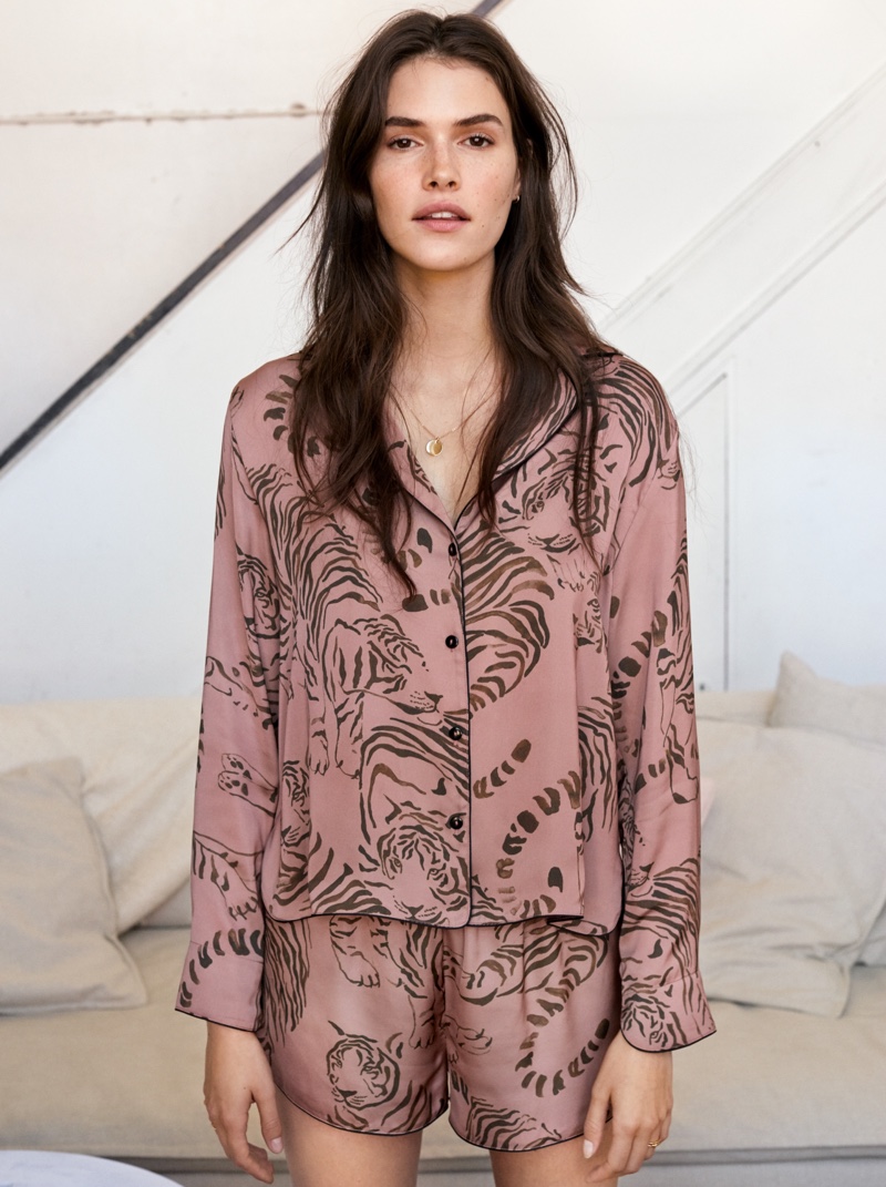 H&M Printed Satin Pajamas