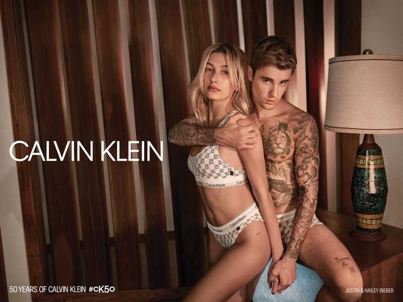 Hailey Baldwin and Justin Bieber star in Calvin Klein #CK50 campaign