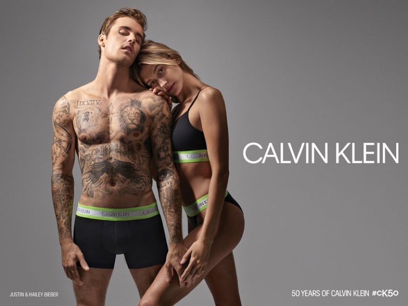 Justin Bieber and wife Hailey Baldwin wear underwear for #CK50 Calvin Klein campaign
