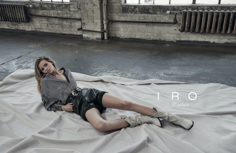 Abbey Lee Kershaw poses in casual styles for IRO fall-winter 2019 campaign