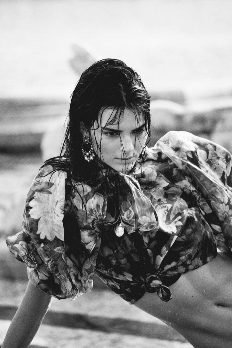 Photographed in black and white, Kendall Jenner fronts Reserved fall-winter 2019 campaign