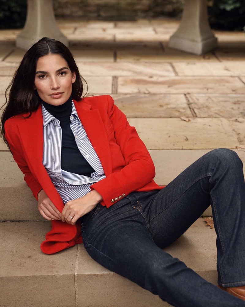 Model Lily Aldridge strikes a pose in Lauren Ralph Lauren fall 2019 campaign