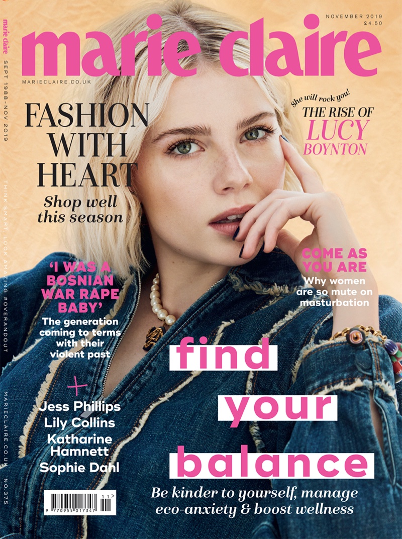 Lucy Boynton on Marie Claire UK November 2019 Cover
