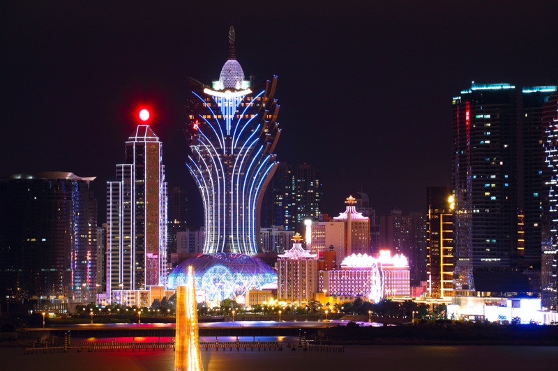 Macau China Nighttime Skyline