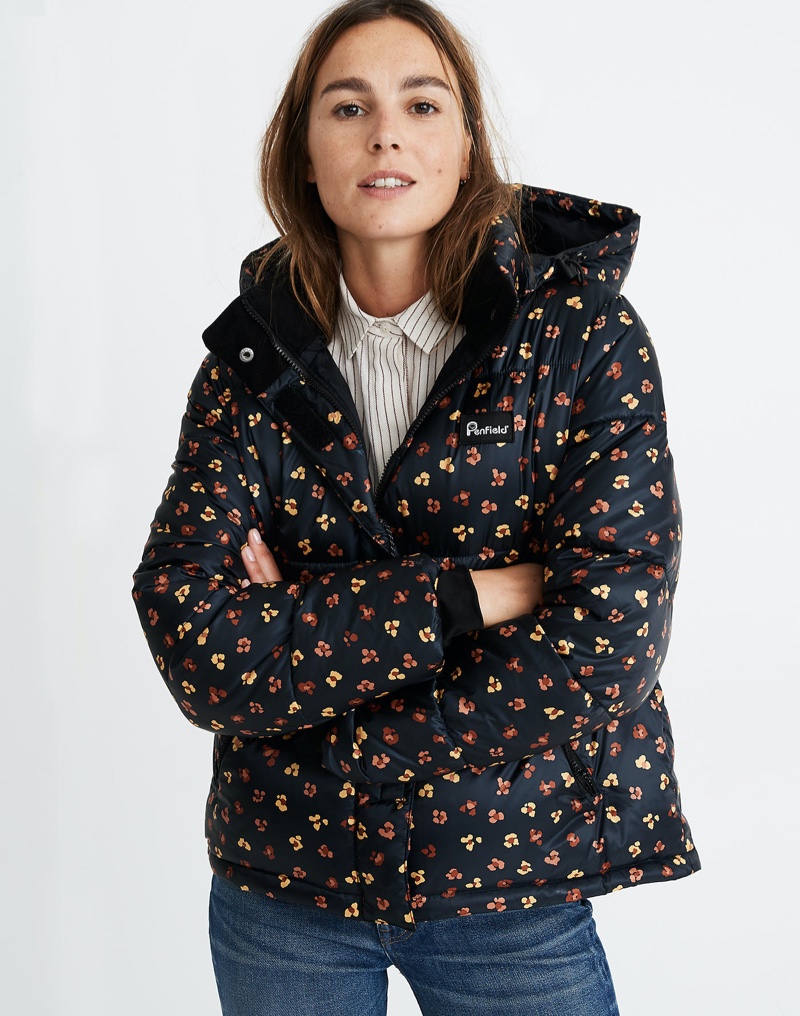 Madewell x Penfield Equinox Puffer Jacket in Feline Floral $275