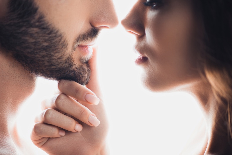 Man Woman Beard Closeup Beauty